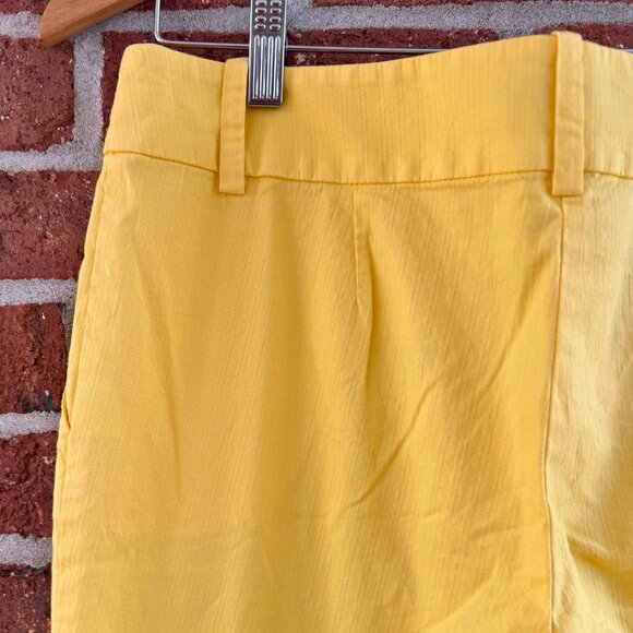Trina Turk Yellow Wide Leg Trouser Pants Size 8 Lightweight Summer Resort - Picture 2 of 6